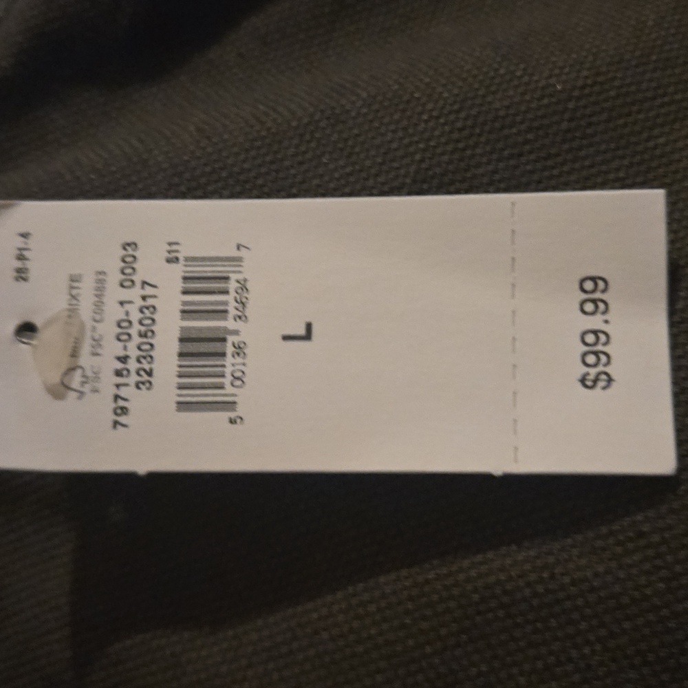 GAP Khaki Utility Jacket with Dark Brown Collar - Picture 6 of 6